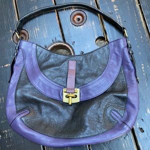 orYANY Black and Purple Leather Purse
